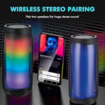مكبر صوت SILVERCREST محمول، مقاوم للماء، إضاءة RGB وباس قوي - الصورة 5