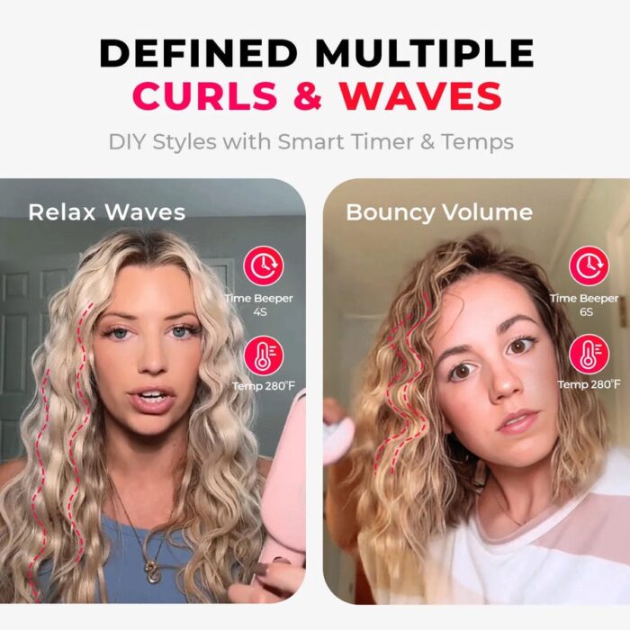 ⁦أداة تمويج الشعر TYMO ROVY العميقة (Beach Waves) - سيراميك أيوني⁩ - الصورة ⁦8⁩