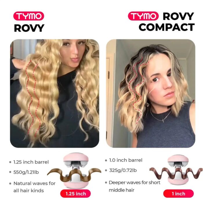 ⁦أداة تمويج الشعر TYMO ROVY العميقة (Beach Waves) - سيراميك أيوني⁩ - الصورة ⁦11⁩