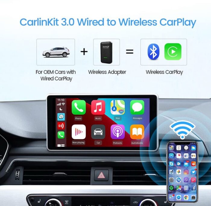 ⁦محول CarPlay لاسلكي CarlinKit 3.0 – تحويل CarPlay السلكي إلى لاسلكي للسيارات⁩ - الصورة ⁦8⁩