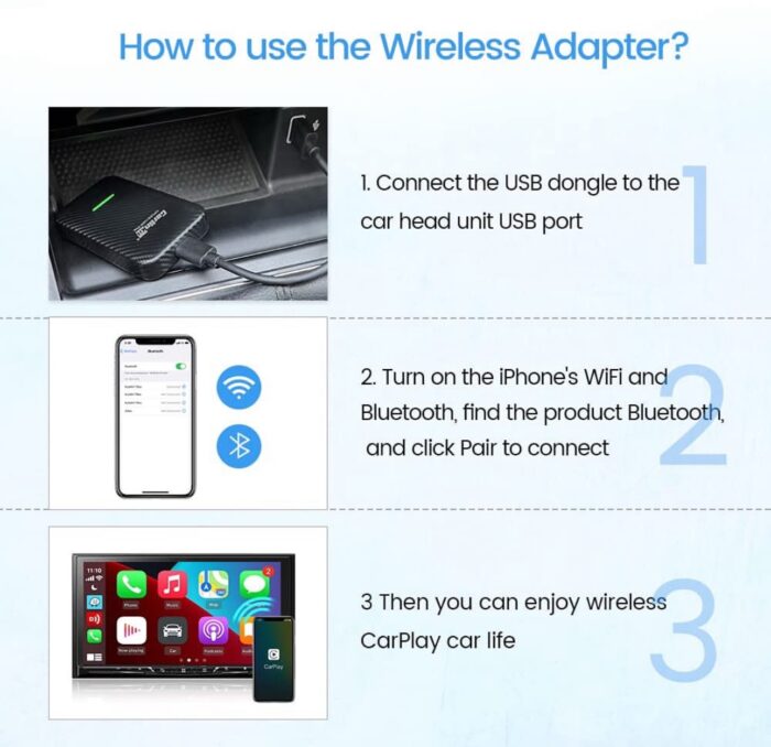 ⁦محول CarPlay لاسلكي CarlinKit 3.0 – تحويل CarPlay السلكي إلى لاسلكي للسيارات⁩ - الصورة ⁦5⁩