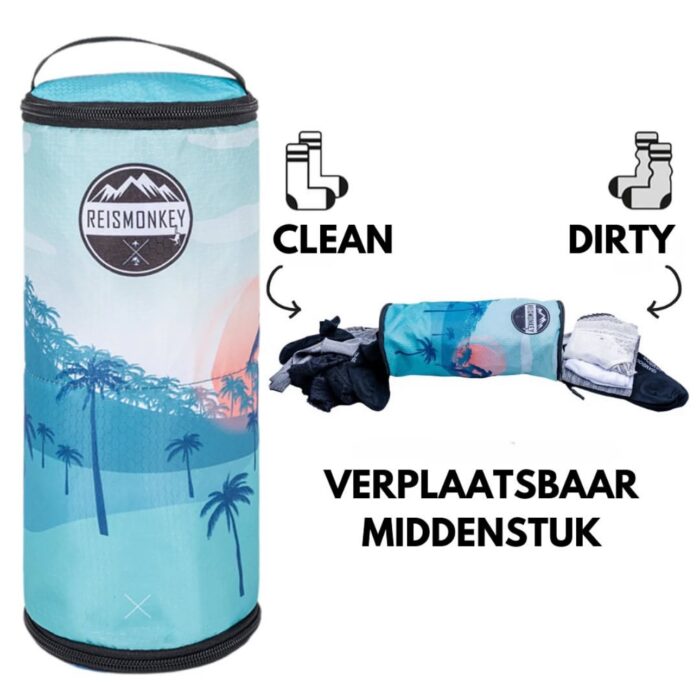 ⁦مكعب تعبئة Reismonkey Clean & Dirty لتنظيم الملابس الداخلية والجوارب أثناء السفر⁩ - الصورة ⁦1⁩