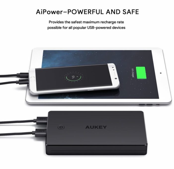 ⁦بنك طاقة AiPower V2 – 20000 مللي أمبير/ساعة مع شاحن مزدوج من Aukey⁩ - الصورة ⁦4⁩