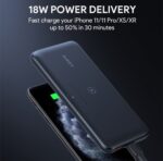باور بانك Aukey 10000 مللي أمبير/ساعة مع شحن لاسلكي وحامل هاتف قابل للطي - الصورة 5