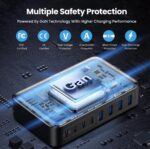 شاحن USB-C 200 واط GaN III – موزع شحن سريع مع 8 منافذ لجميع الأجهزة - الصورة 5