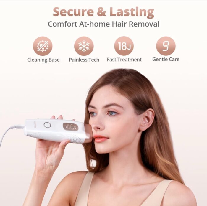 ⁦جهاز إزالة الشعر Hikyskin IPL – تبريد ثلجي، 9 مستويات طاقة، ضربات بلا حدود إزالة شعر سريع وآمن⁩ - الصورة ⁦8⁩