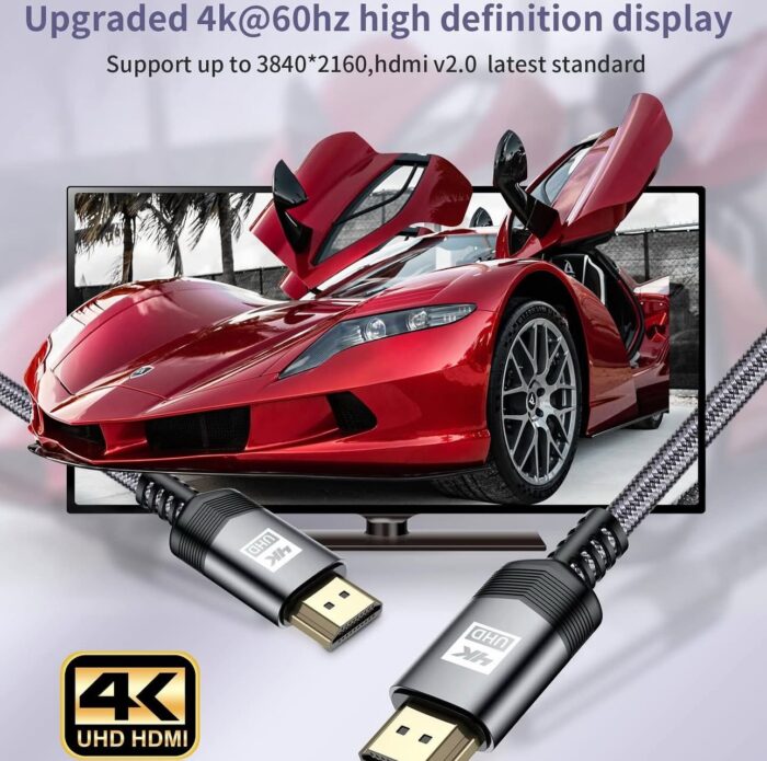 ⁦كابل HDMI 4K فائق السرعة بطول 5 متر متوافق مع MacBook Pro وPS5 وXbox وأجهزة التلفاز والشاشات⁩ - الصورة ⁦2⁩