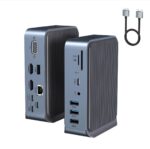 محطة إرساء USB-C HOPDAY 15 في 1 لشاشات متعددة وشحن سريع لأجهزة الكمبيوتر