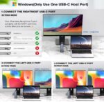 ⁦محطة إرساء USB-C HOPDAY 15 في 1 لشاشات متعددة وشحن سريع لأجهزة الكمبيوتر⁩ - الصورة ⁦3⁩