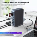 ⁦محطة إرساء USB-C HOPDAY 15 في 1 لشاشات متعددة وشحن سريع لأجهزة الكمبيوتر⁩ - الصورة ⁦6⁩