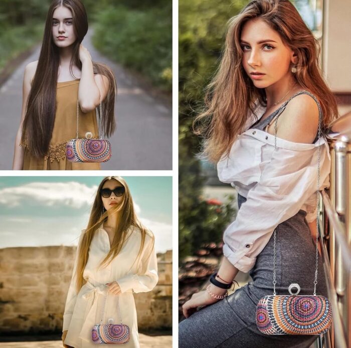 ⁦حقيبة كلاتش نسائية أنيقة من UBORSE بحجم صغير وسلسلة قابلة للفصل⁩ - الصورة ⁦5⁩