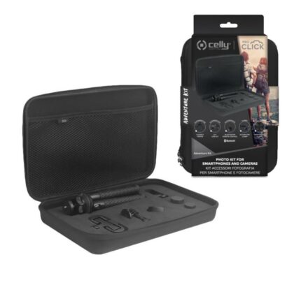 طقم عدسات Celly Adventurekit مع حامل مرن وجهاز تحكم بلوتوث للتصوير