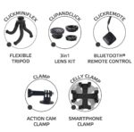 ⁦طقم عدسات Celly Adventurekit مع حامل مرن وجهاز تحكم بلوتوث للتصوير⁩ - الصورة ⁦7⁩