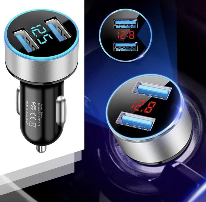 ⁦احصل على شاحن سيارة ذكي USB مع شاشة رقمية والآخر هدية مجاني⁩ - الصورة ⁦6⁩