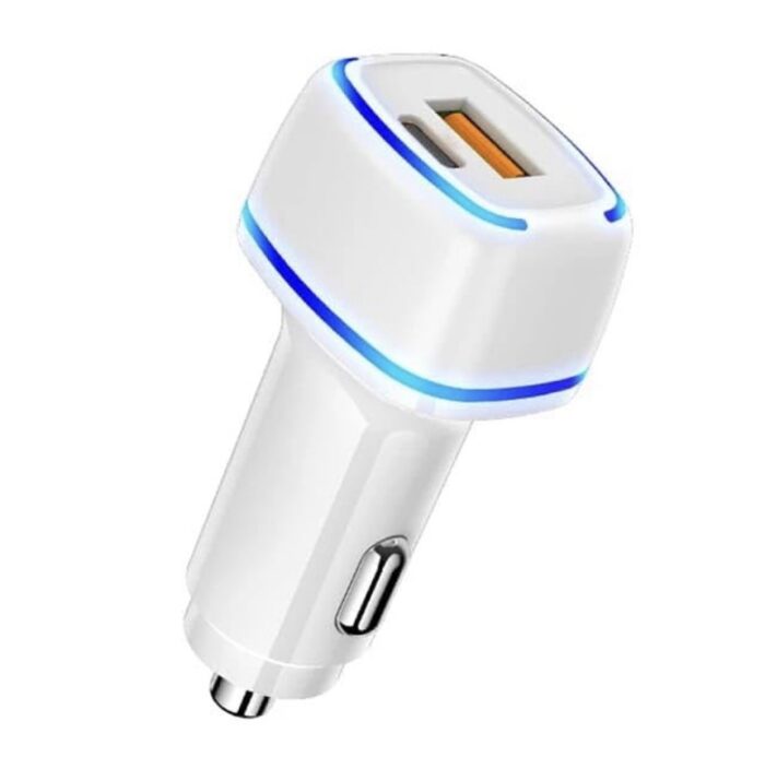 ⁦شاحن سيارة Wisko سريع بمنفذي USB-A وType-C بتقنية QC3.0 وPD⁩ - الصورة ⁦1⁩