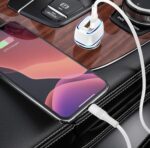 ⁦شاحن سيارة Wisko سريع بمنفذي USB-A وType-C بتقنية QC3.0 وPD⁩ - الصورة ⁦2⁩
