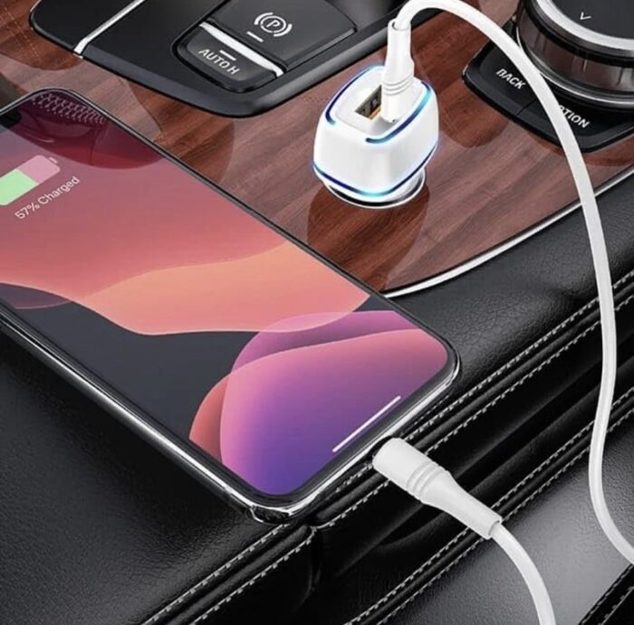 ⁦شاحن سيارة Wisko سريع بمنفذي USB-A وType-C بتقنية QC3.0 وPD⁩ - الصورة ⁦2⁩