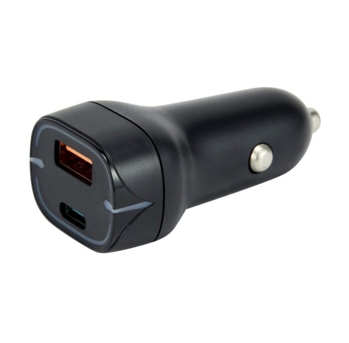 ⁦شاحن سيارة مزدوج 20 واط USB-C وUSB-A سريع وآمن لجميع الأجهزة⁩ - الصورة ⁦1⁩