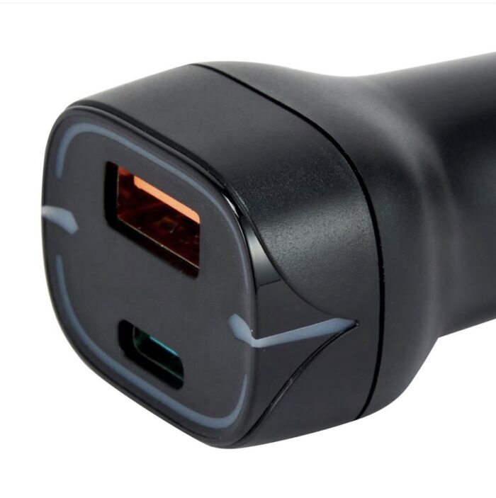 ⁦شاحن سيارة مزدوج 20 واط USB-C وUSB-A سريع وآمن لجميع الأجهزة⁩ - الصورة ⁦3⁩