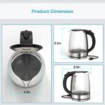 ⁦غلاية هاو إير زجاجية 1.8 لتر مع LED أزرق وأمان تلقائي⁩ - الصورة ⁦4⁩