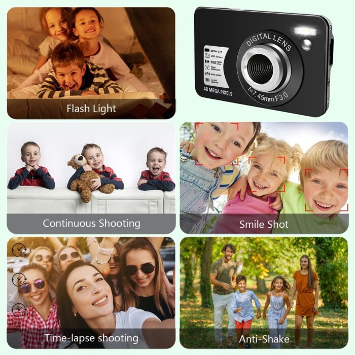 ⁦كاميرا رقمية محمولة عالية الدقة 48 ميجابكسل 2.7K مع تقريب رقمي 16X⁩ - الصورة ⁦5⁩