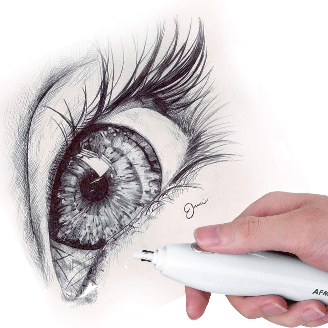 img_7058 ممحاة كهربائية قابلة لإعادة الشحن من أفمات مع 140 إعادة تعبئة وفرشاة للرسم الاحترافي - الصورة 2