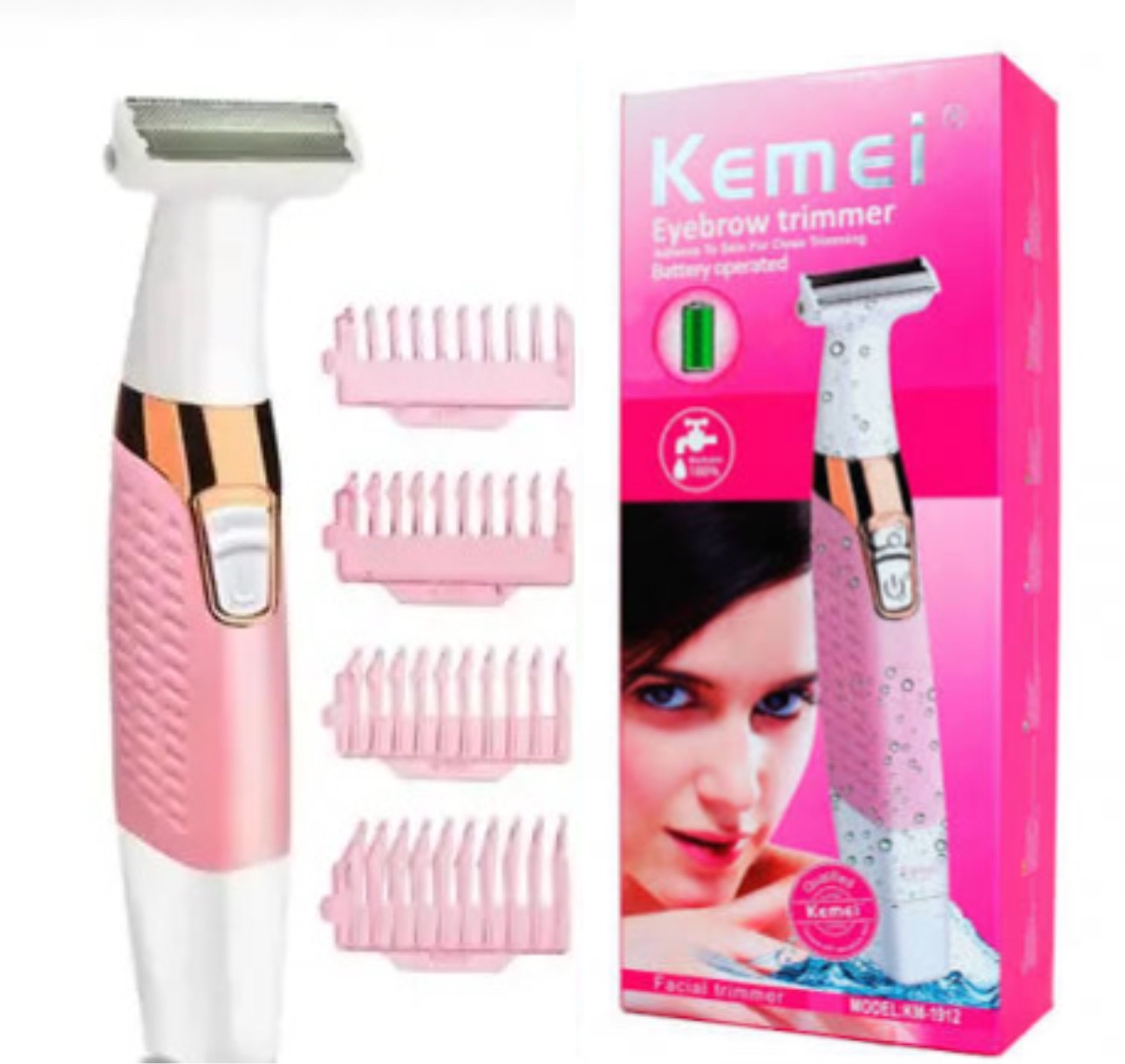 c91d1cac-d246-4253-ade9-016d7ec67865 ماكينة تشذيب شعر نسائية للوجه والحواجب والإبطين والبكيني والساقين كيمي - الصورة 1