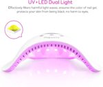 مصباح Maxcio UV LED: تصميم ذكي، شاشة LCD، مؤقت، قاعدة قابلة للإزالة وآمن - الصورة 6