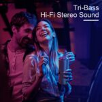 مكبر صوت بلوتوث محمول من أورتيزان مقاوم للماء IPX7 بصوت قوي وإضاءة حفلات مميزة - الصورة 2