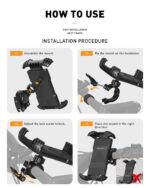 حامل هاتف Beemoon H18 للدراجات النارية عالمي للهواتف 4.7-6.8 بوصة - الصورة 4