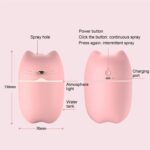 ⁦مرطب هواء محمول على شكل قطة بسعة 260 مل مع إضاءة ليلية USB هادئ⁩ - الصورة ⁦3⁩