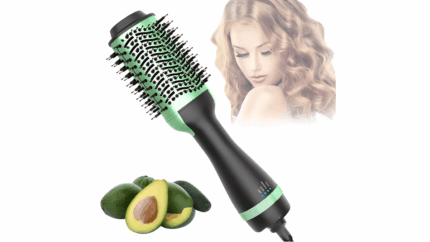 فرشاة مجفف الشعر أفوكادو ثري دي ثيرابي بقوة 2000 واط لتنعيم وتكثيف الشعر