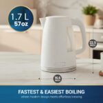 ⁦مجموعة إفطار بيضاء 3 في 1 غلاية محمصة خلاط تصميم أنيق⁩ - الصورة ⁦7⁩