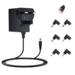 محول طاقة 12 فولت عالمي مع 7 رؤوس توصيل لأغلب الأجهزة الإلكترونية المنزلية