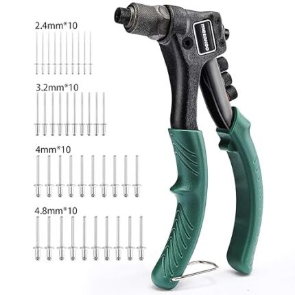 مسدس تونك أربعة رؤوس قابلة للتبديل مع 40 قطعة برشام