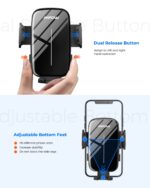 ⁦حامل هاتف سيارة بكوب شفط قوي قابل للدوران ويصلح لهواتف حتى 6.9 بوصة⁩ - الصورة ⁦2⁩