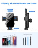 ⁦حامل هاتف سيارة بكوب شفط قوي قابل للدوران ويصلح لهواتف حتى 6.9 بوصة⁩ - الصورة ⁦7⁩