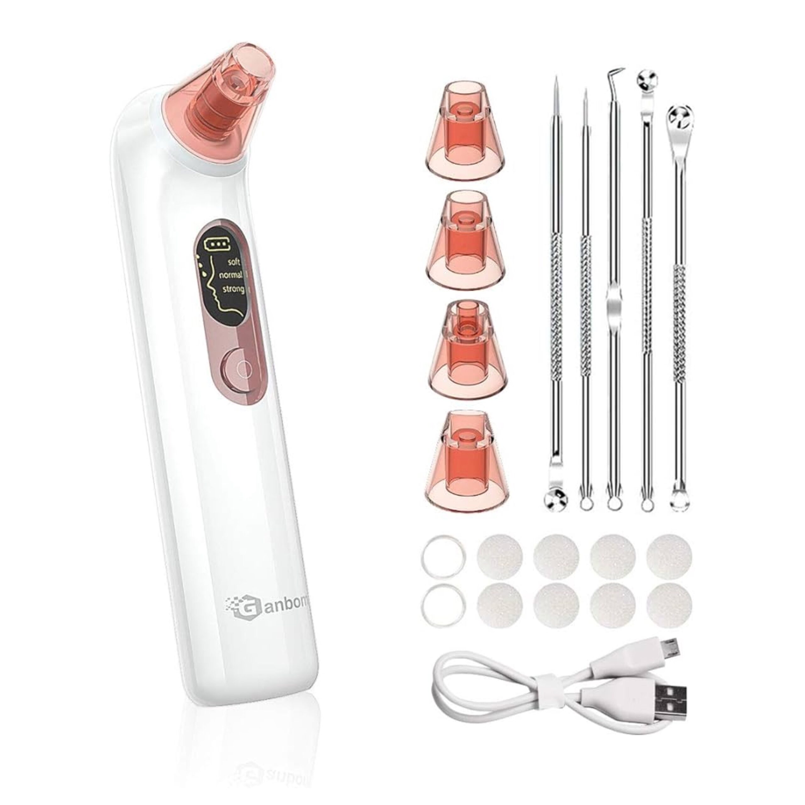 1d0d2cda-0d1c-43de-999d-2d8748ba144e جهاز شفط الرؤوس السوداء جانـبوم بشاشة LED وإعادة شحن USB - الصورة 1