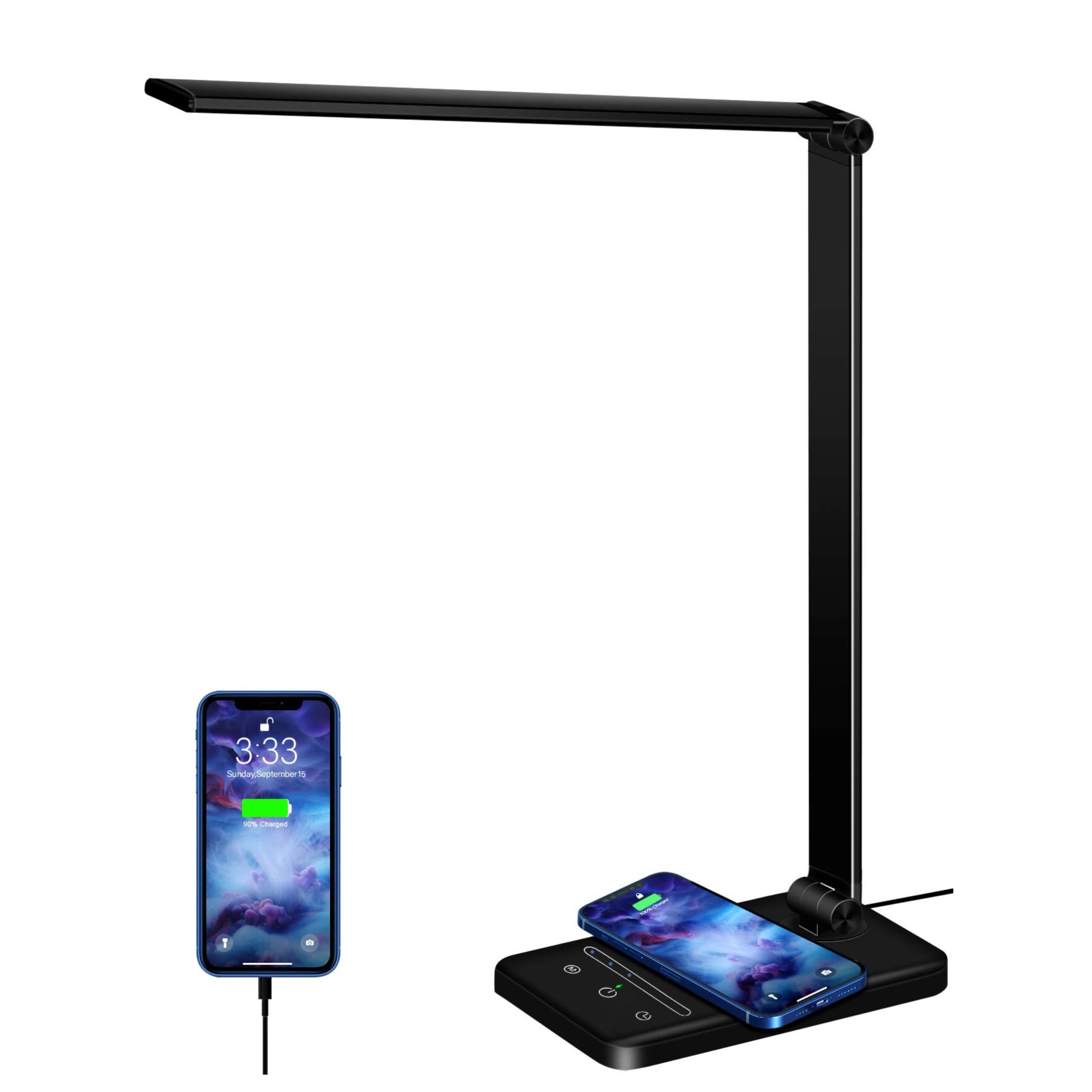 8d6bc5e0-303e-4938-b24f-761112a2c9e5 مصباح مكتب LED يوفر شحن لاسلكي سريع - الصورة 1