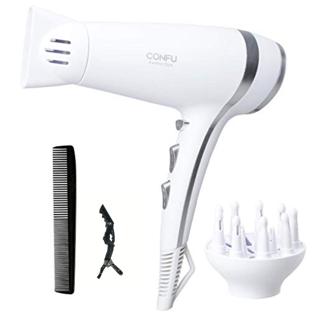 d8553cb5-231f-47bd-8d6d-9d847a79ae59 مجفف شعر CONFU أيوني 2200 وات بتجفيف سريع و3 إعدادات حرارة - الصورة 1