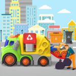 ⁦لعبة شاحنة قمامة للأطفال مع ضوء وصوت وملحقات⁩ - الصورة ⁦5⁩