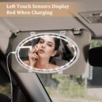 ⁦مرآة فانيتي جيفاوا للسيارة LED قابلة لإعادة الشحن مع 3 أوضاع إضاءة⁩ - الصورة ⁦4⁩