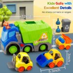 ⁦لعبة شاحنة قمامة المدينة المزدحمة للأطفال مع الضوء والصوت وجرافة وقلابة⁩ - الصورة ⁦6⁩