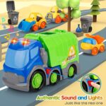 ⁦لعبة شاحنة قمامة المدينة المزدحمة للأطفال مع الضوء والصوت وجرافة وقلابة⁩ - الصورة ⁦2⁩