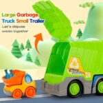 ⁦لعبة شاحنة قمامة المدينة المزدحمة للأطفال مع الضوء والصوت وجرافة وقلابة⁩ - الصورة ⁦3⁩