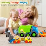 ⁦لعبة شاحنة قمامة المدينة المزدحمة للأطفال مع الضوء والصوت وجرافة وقلابة⁩ - الصورة ⁦5⁩