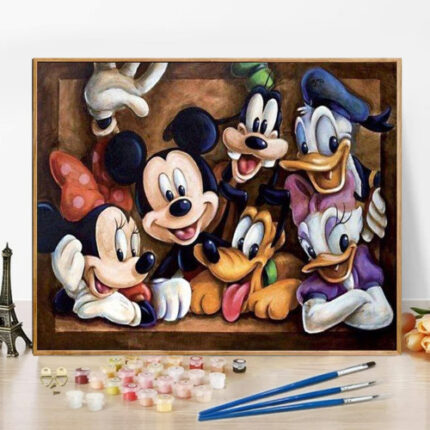 لوحة تلوين بالأرقام ميكي ماوس 50×40 سم للرسم والاسترخاء
