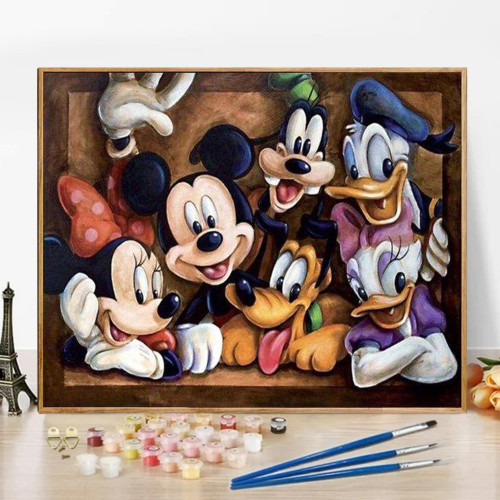 a0ce441e-8fbd-4f46-8c78-baba986390eb لوحة تلوين بالأرقام ميكي ماوس 50×40 سم للرسم والاسترخاء - الصورة 1